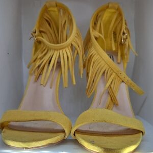 Signature Vibrant Yellow Fringe Heels